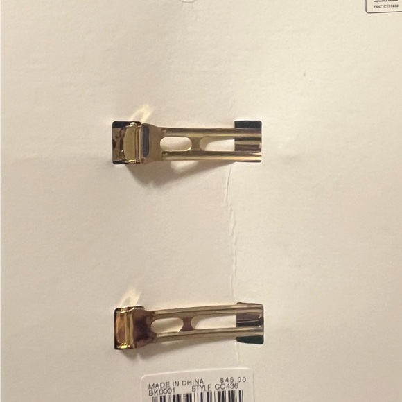 J. Crew Black Velvet Hair Barrettes with Pearl Hearts - Picture 2 of 4